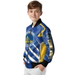 customized golden state warriors chevron angles blue bomber jacket best selling