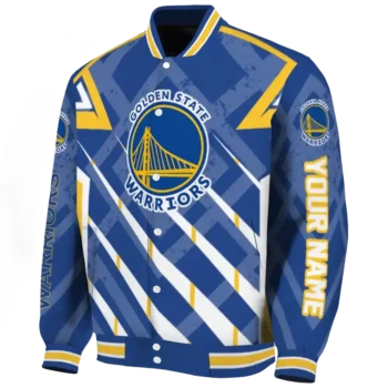 customized golden state warriors chevron angles blue varsity jacket best selling.webp