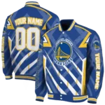 customized golden state warriors chevron angles blue varsity jacket best selling.webp