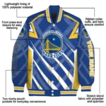 customized golden state warriors chevron angles blue varsity jacket best selling.webp