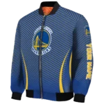 customized golden state warriors chevron arrow blue bomber jacket best selling