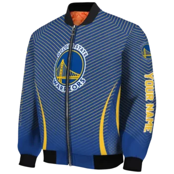 customized golden state warriors chevron arrow blue bomber jacket best selling