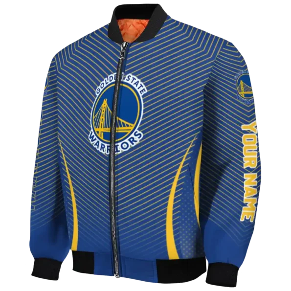 customized golden state warriors chevron arrow blue bomber jacket best selling