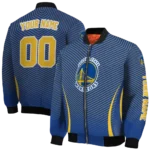 customized golden state warriors chevron arrow blue bomber jacket best selling