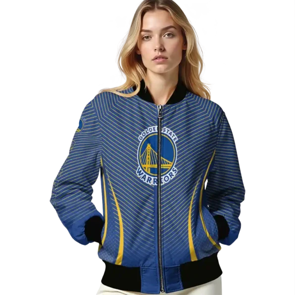 customized golden state warriors chevron arrow blue bomber jacket latest model