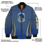 customized golden state warriors chevron arrow blue bomber jacket best selling