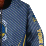 customized golden state warriors chevron arrow blue bomber jacket best selling