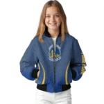 customized golden state warriors chevron arrow blue bomber jacket best selling