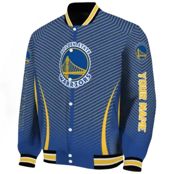 customized golden state warriors chevron arrow blue varsity jacket best selling.webp