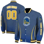 customized golden state warriors chevron arrow blue varsity jacket best selling.webp