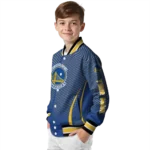 customized golden state warriors chevron arrow blue varsity jacket best selling.webp