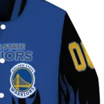 customized golden state warriors flame border blue black varsity jacket best selling.webp