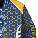 customized golden state warriors hexagon grid blue varsity jacket best selling.webp