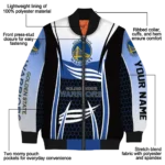 customized golden state warriors mesh effect blue black bomber jacket best selling