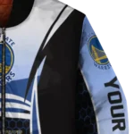 customized golden state warriors mesh effect blue black bomber jacket best selling
