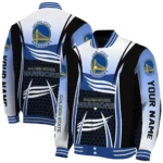 customized golden state warriors mesh effect blue black varsity jacket best selling.webp