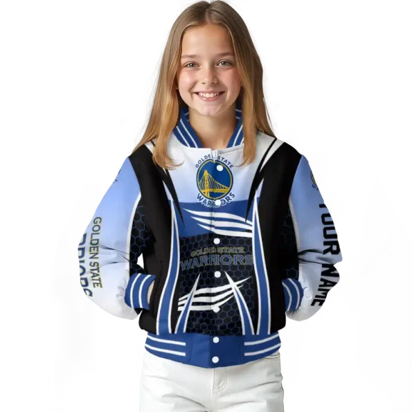 customized golden state warriors mesh effect blue black varsity jacket top rated.webp