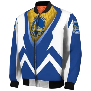 customized golden state warriors v stripes blue white bomber jacket best selling