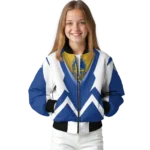 customized golden state warriors v stripes blue white bomber jacket best selling