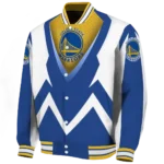 customized golden state warriors v stripes blue white varsity jacket best selling.webp