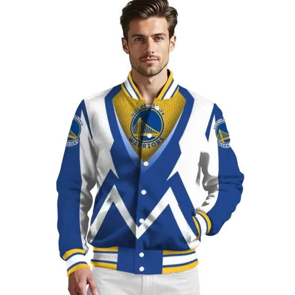 customized golden state warriors v stripes blue white varsity jacket high quality.webp