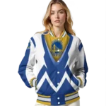 customized golden state warriors v stripes blue white varsity jacket best selling.webp
