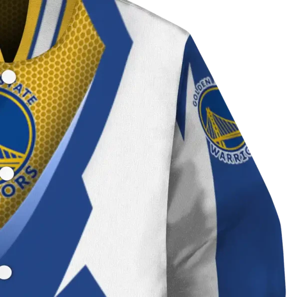 customized golden state warriors v stripes blue white varsity jacket premium grade.webp