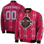 customized houston rockets bolt stripe red bomber jacket best selling