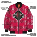 customized houston rockets bolt stripe red bomber jacket best selling