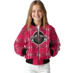customized houston rockets bolt stripe red bomber jacket best selling