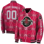 customized houston rockets bolt stripe red varsity jacket best selling.webp