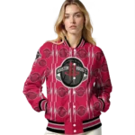 customized houston rockets bolt stripe red varsity jacket best selling.webp