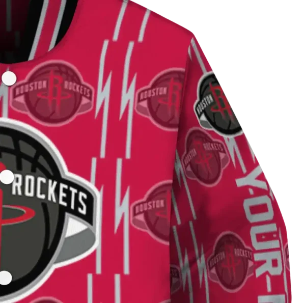 customized houston rockets bolt stripe red varsity jacket premium grade.webp