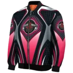 customized houston rockets mesh chest black bomber jacket best selling
