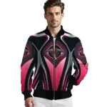 customized houston rockets mesh chest black bomber jacket best selling