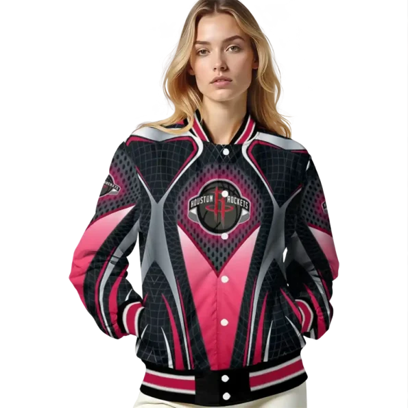 customized houston rockets mesh chest black varsity jacket latest model.webp