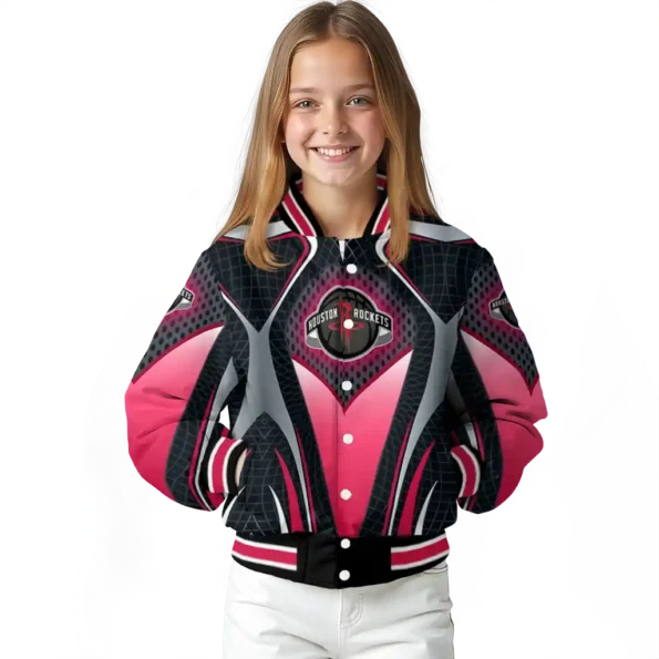 customized houston rockets mesh chest black varsity jacket top rated.webp