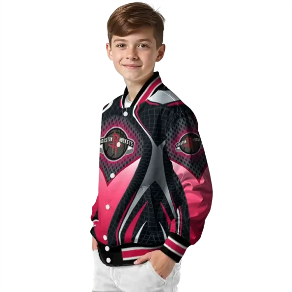 customized houston rockets mesh chest black varsity jacket trendy.webp