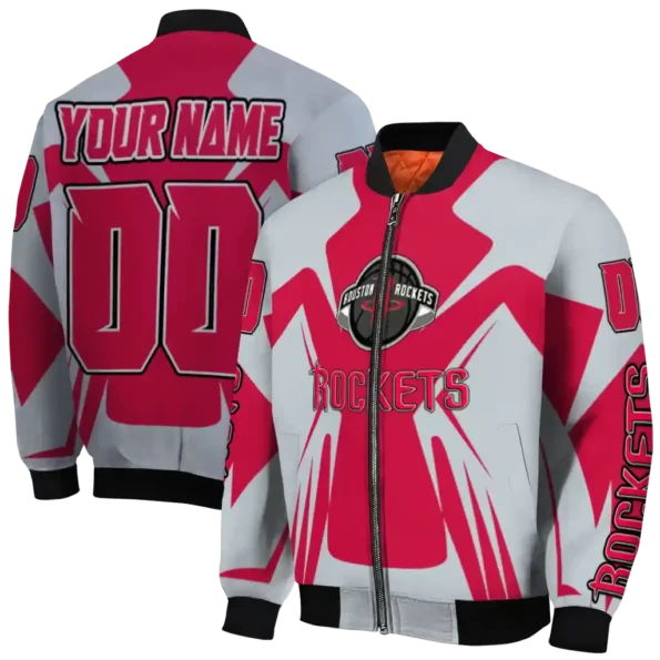 customized houston rockets spider mark red bomber jacket fashion forward