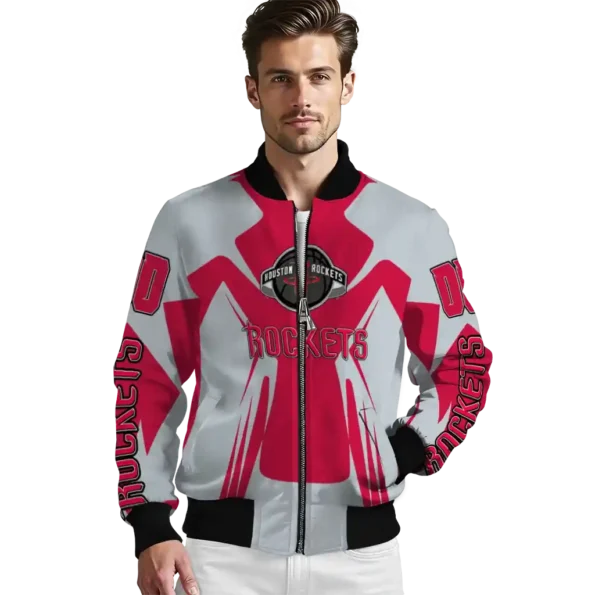 customized houston rockets spider mark red bomber jacket high quality