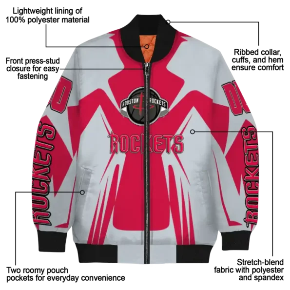 customized houston rockets spider mark red bomber jacket new arrival