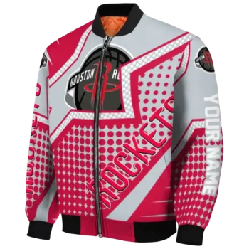 customized houston rockets star burst red bomber jacket best selling