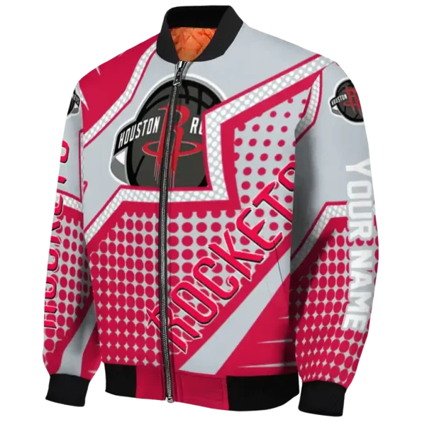 customized houston rockets star burst red bomber jacket best selling