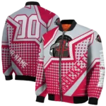 customized houston rockets star burst red bomber jacket best selling