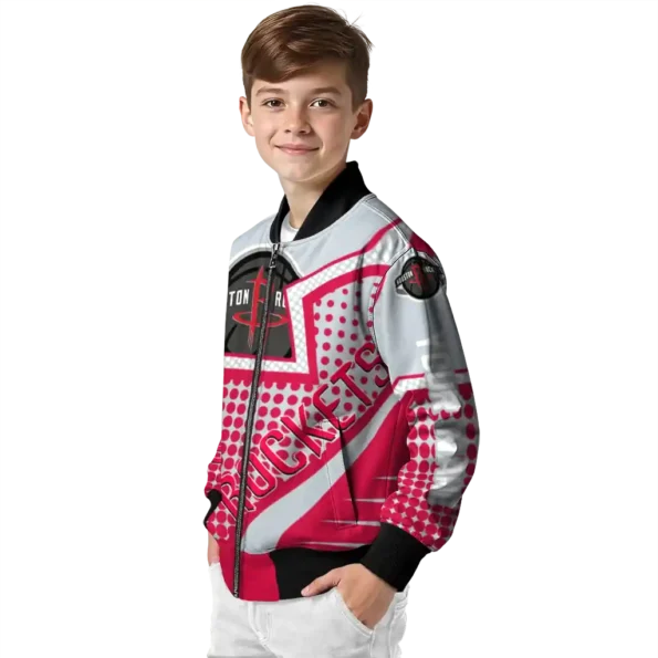customized houston rockets star burst red bomber jacket trendy