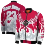 customized houston rockets winged blaze red white bomber jacket best selling