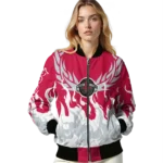 customized houston rockets winged blaze red white bomber jacket best selling