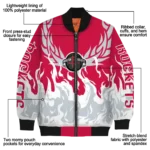 customized houston rockets winged blaze red white bomber jacket best selling