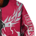 customized houston rockets winged blaze red white bomber jacket best selling