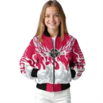 customized houston rockets winged blaze red white bomber jacket best selling